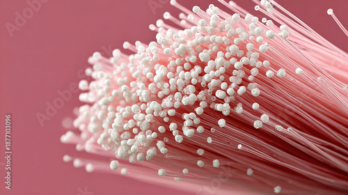 Wallpaper Mural Close-up of pink and white filamentous structures with small spherical tips. Torontodigital.ca