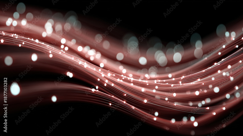 custom made wallpaper toronto digitalAbstract image of glowing, wavy light trails on a dark background.