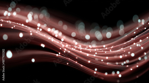 Wallpaper Mural Abstract image of glowing, wavy light trails on a dark background. Torontodigital.ca