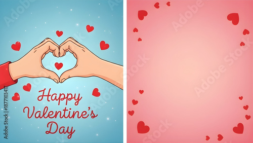 Valentine’s Day Romantic Love Concept With Hearts and Warm Atmosphere 