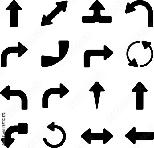 navigation arrows icons set 