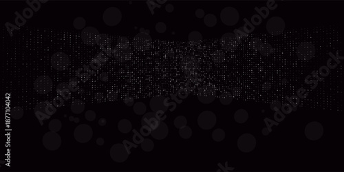 Black background with pink retro elements of disco ball, vector illustration