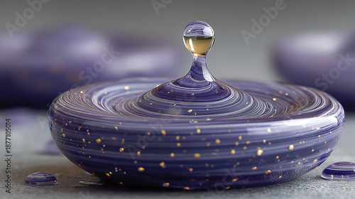 Wallpaper Mural Close-up of a glass droplet on a decorative glass surface. Torontodigital.ca