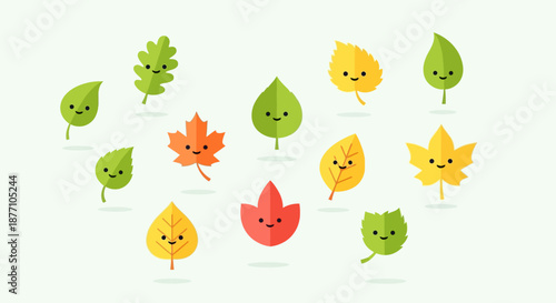 Cute anthropomorphic plant sprouts dancing and playing
