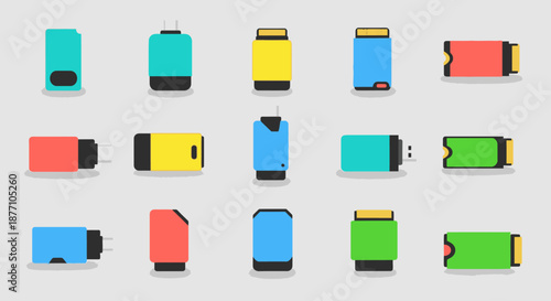 Collection of retro and modern microphones and headphones