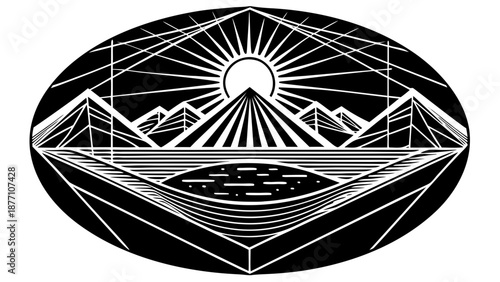 Black and white cross vector illustration featuring a religious symbol design with artistic pattern decoration for a sign or communication wheel