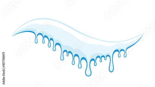 Stylized blue ice or liquid dripping down in a wave shape creating a cold or melting effect for winter and frozen themes.