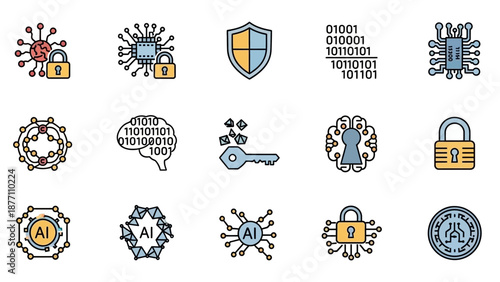Collection of Security Icons and Symbols.