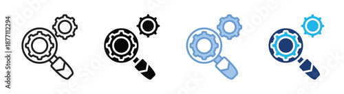 Search engine icon set multiple style collection