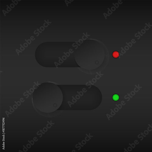 On and Off Toggle Switch Buttons