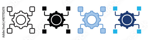 Project plan icon set multiple style collection