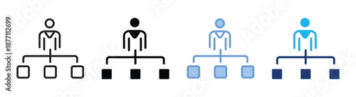 Organization icon set multiple style collection