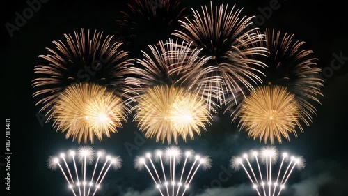 Vibrant Fireworks Display Celebrating Holidays and Festivals in the Night Sky