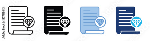 Diamond icon set multiple style collection