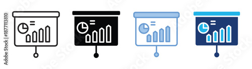 Presentation icon set multiple style collection