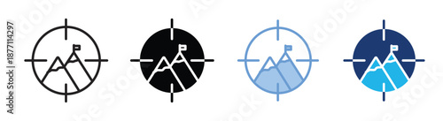 Mission icon set multiple style collection