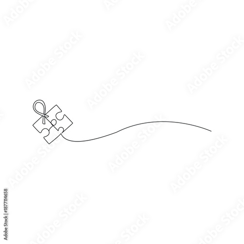 World Autism Awareness Day continuous one line drawing and minimalist style isolate outline illustration	