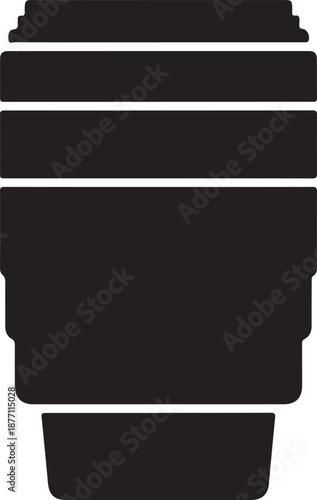 Camera Lens Silhouette on White Background