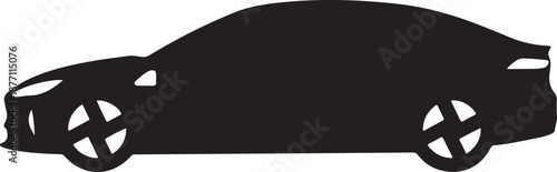 Car Silhouette on White Background