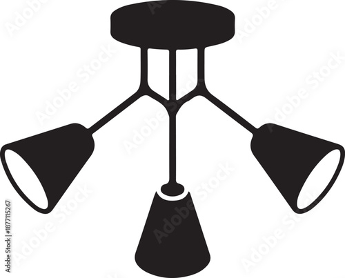 Ceiling Lamp Silhouette on White Background