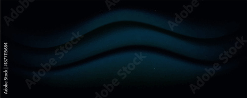Navy blue silk satin. Silky shiny fabric. Dark luxury background with space for design. Banner. Wide. Long. Panoramic.