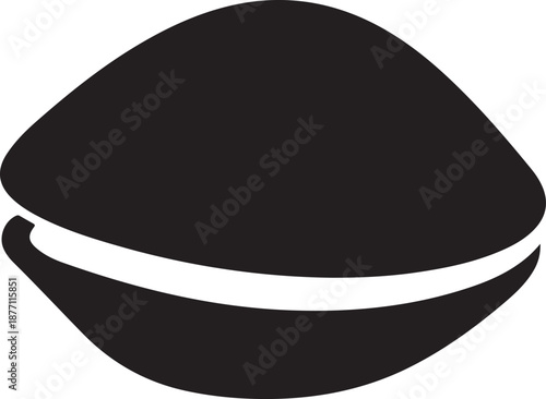 Clam Silhouette on White Background
