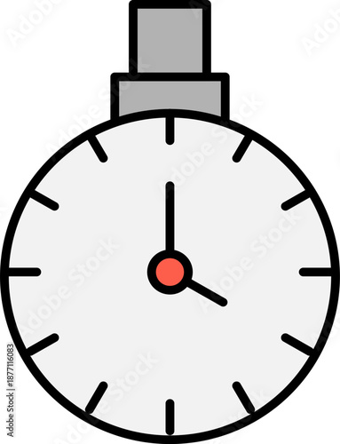 Stopwatch Icon Illustration on White Background