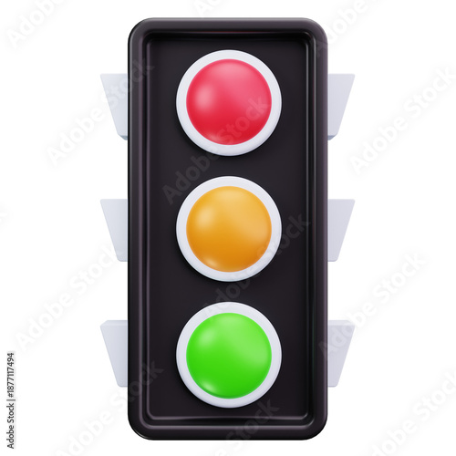 3D Traffic Light Signal Control Icon