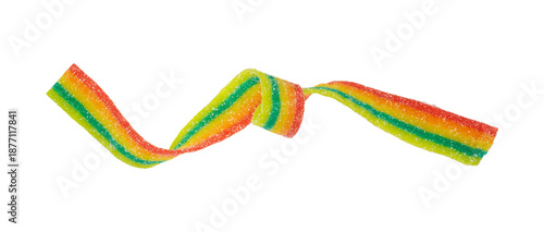 rainbow sour jelly candy strip chewy texture isolated