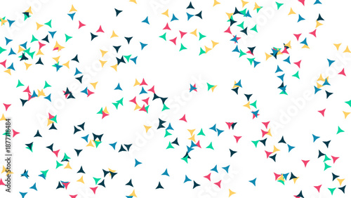 Abstract Colorful Small Shapes on White Background