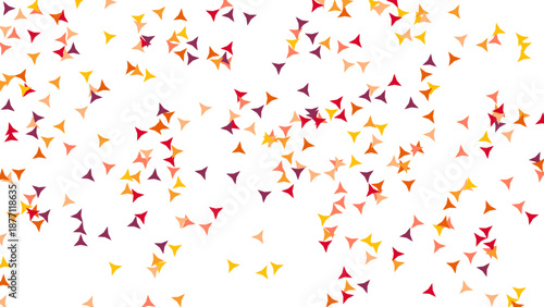 Falling Autumn Leaves Confetti on White Background