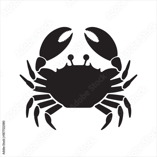 Crab Silhouette Icon – Marine Animal Vector Illustration