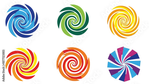 Colorful Swirls and Spirals - Abstract Round Shapes Collection
