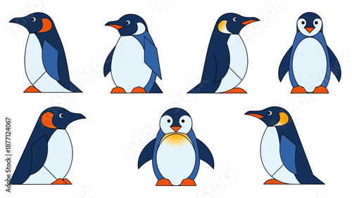 Cute Penguin Collection: Diverse Poses and Angles