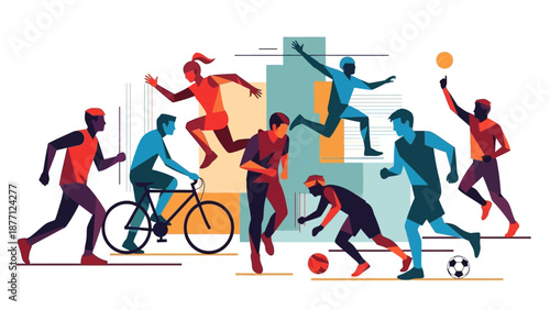 Diverse People Engaging in Various Sports and Fitness Activities