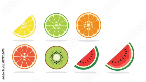 Fresh Fruit Slices: Lemon, Lime, Orange, Grapefruit, Kiwi, Watermelon
