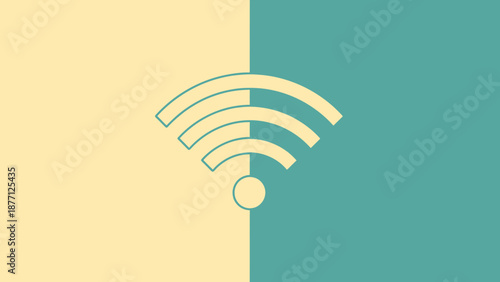 Minimalist wifi symbol on a split background: technology and connection concept