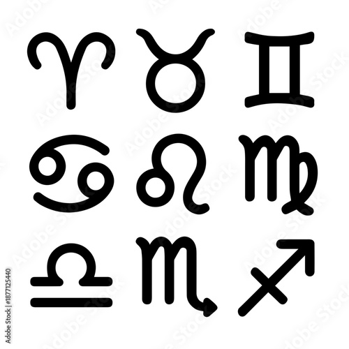 Zodiac & Astrology Icon Sheet