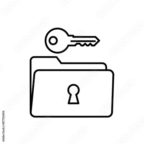 Secure Lock and Key Icon Representing Privacy and Data Security Concepts