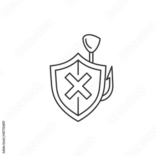 Secure Shield With Sword Icon Representing Security and Protection Concepts