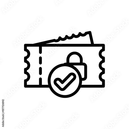 Secure Ticket Payment Verification Icon for Passenger Boarding and Transit Access