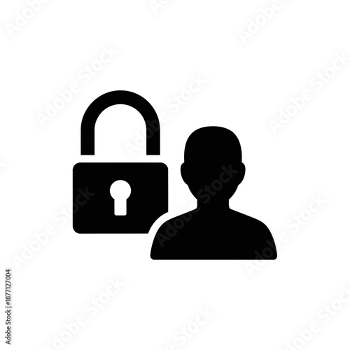 Secure Online Identity Protection Concept with Lock and User Silhouette