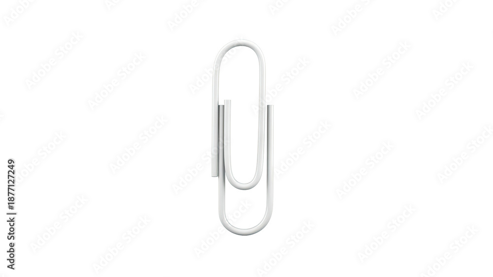 Obraz premium White Paperclip on a White Background
