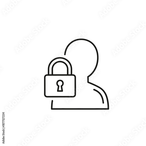 Secure User Privacy with Lock Icon for Digital Data Protection
