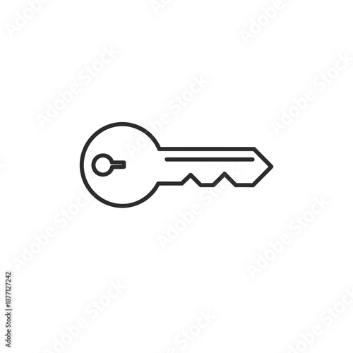 Simple Black and White Key Icon for Security and Access Concepts