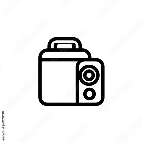 Silhouette Icon of a Modern Lunchbox for Food Storage and Packing
