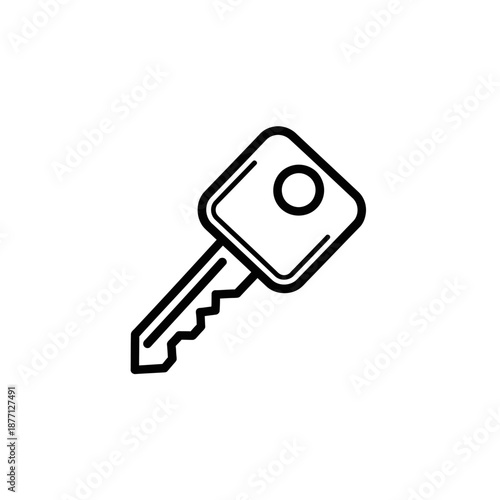 Simple House Key Icon for Security and Access Illustration