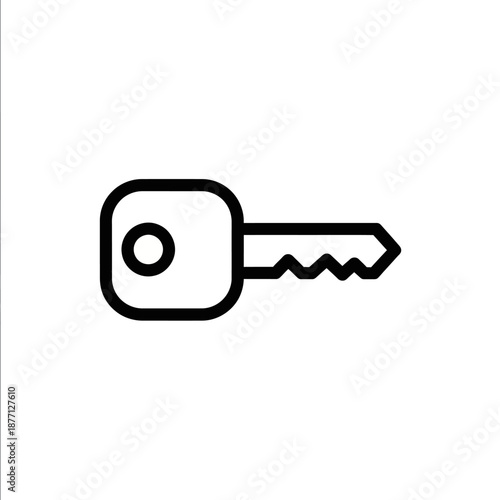 Simple Key Icon Illustration for Security and Access Concepts