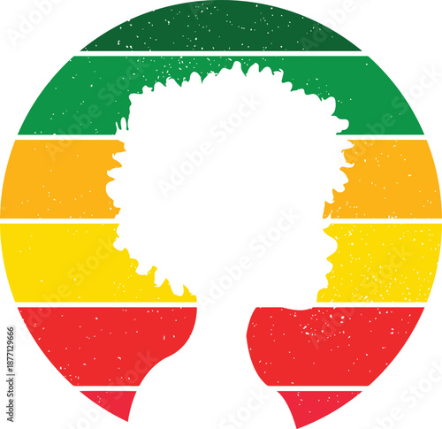 Black history month afro woman silhouette illustration.