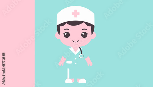 Cute Cartoon Doctor Character Illustration